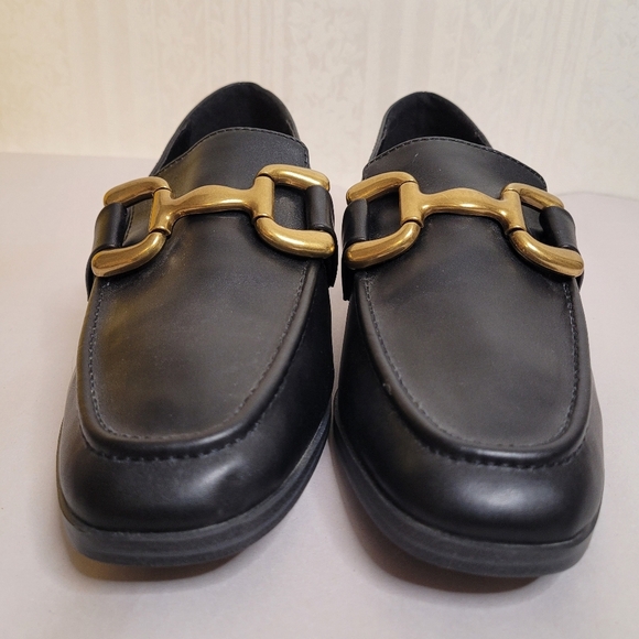 MIA Drena Black Loafers Gold Horse Bit Size 7.5 - Picture 4 of 11